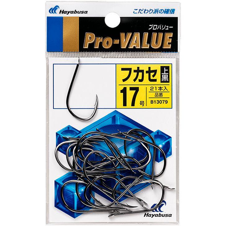 ハヤブサ 釣り具 仕掛け 釣り針 プロバリューフカセ上黒 B13079 17号