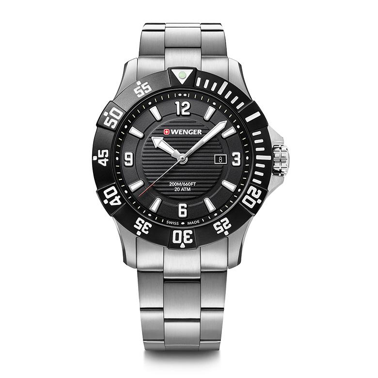 腕時計 メンズ 男性 ブラック シルバー 20代 30代 40代 50代 WENGER ウェンガー SEAFORCE プレゼントの画像