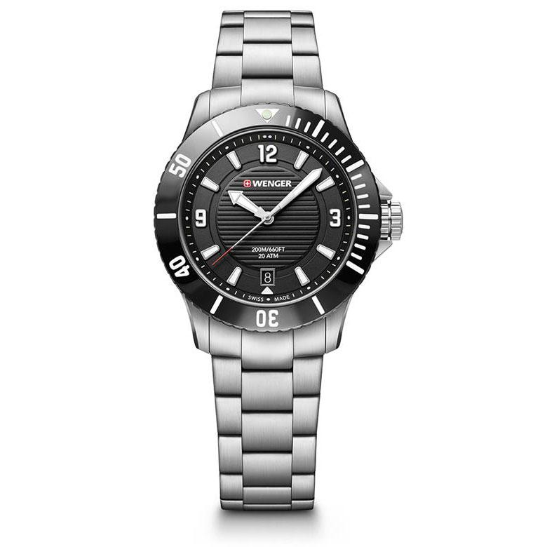 腕時計 レディース 女性 ブラック シルバー 20代 30代 40代 50代 WENGER ウェンガー SEAFORCE プレゼントの画像