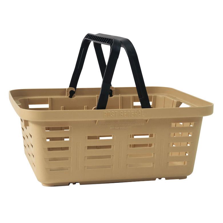 POST GENERAL スタッキング浅型バスケット オリーブ サンドベージュ