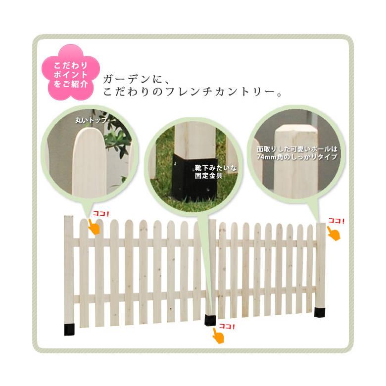 ピケットフェンス ストレート基本セット（土中用） SFPS1200F-UBの画像