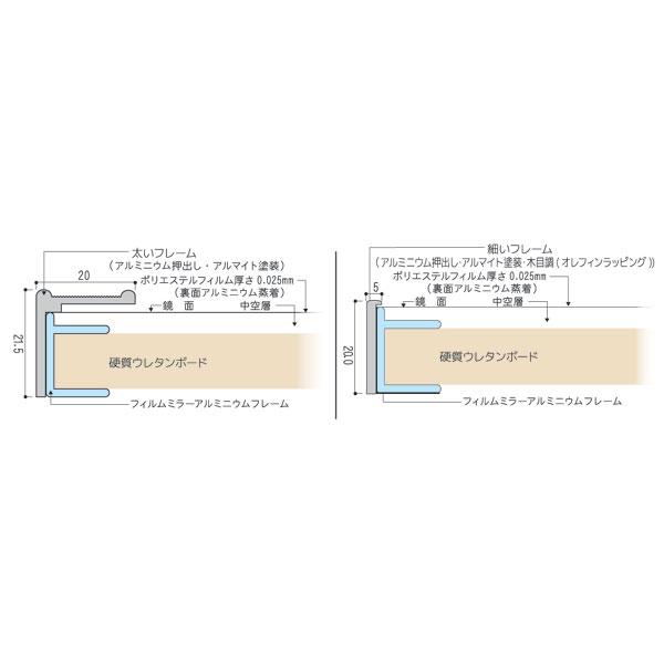 リフェクス REFEX ミラー RM-2 吊式姿見ミラー フレーム（細） 45