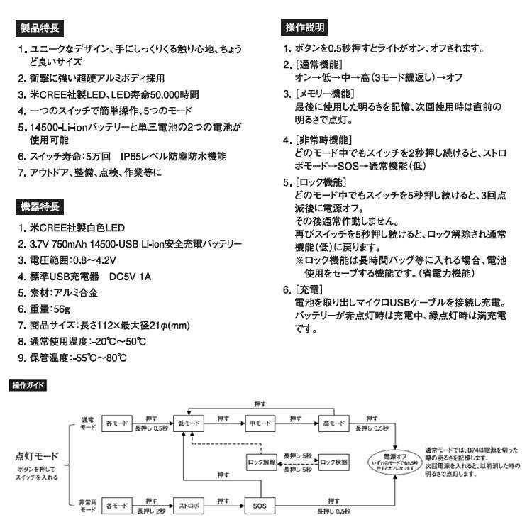 NICRON（ニクロン） 防災 B74 懐中電灯 首振りLEDライト 最大600