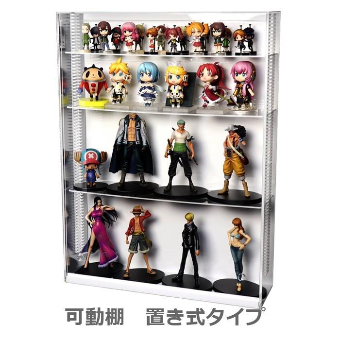 【 可動棚　壁掛け式 】アクリルコレクションケース クリア L背面白 / フィギュアケース/ 幅45cm/ 奥行13cm/ 高さ60cm/ 棚板4枚付