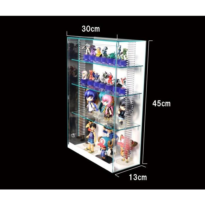 可動棚 壁掛け式 】アクリルコレクションケースS背面白 /ガラスエッジ