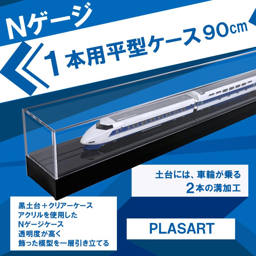 Nゲージ アクリルケース / 土台付 クリア 幅90cm 奥行5.3cm 高さ7.8cm