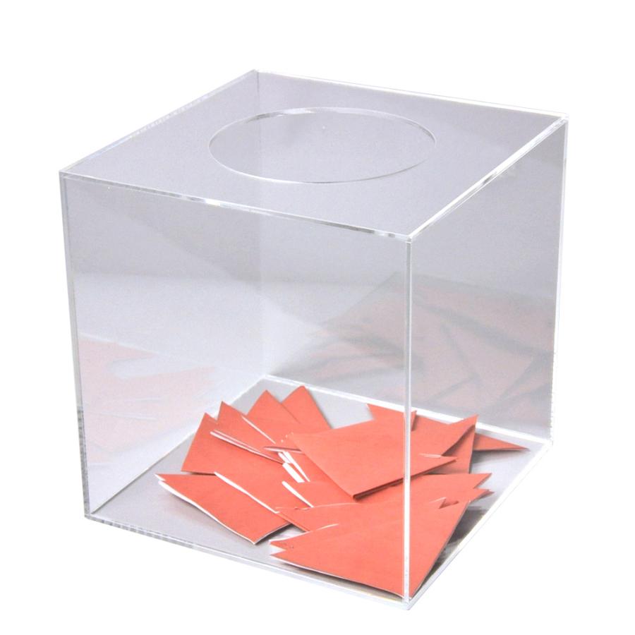 アクリル抽選箱 / クリア 小 幅20cm/ 奥行20cm/ 高さ20.6cm : プラス