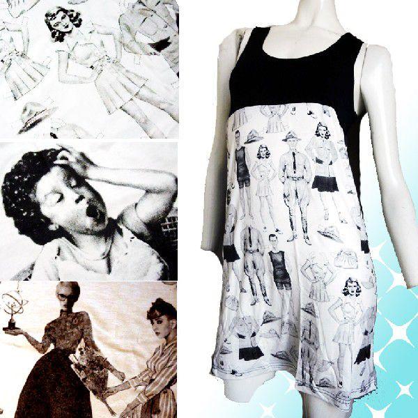 送料無料 タンクトップ ワンピース レトロ アメリカン 着せ替え あくび ファッション ボーイガール 50年代 ノースリーブ 原宿系 タイ デザイナー 14 07 005 プラスチカネットショップ 通販 Yahoo ショッピング