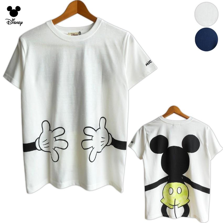 ミッキー後ろから抱き着きイラストtシャツ 激安本物