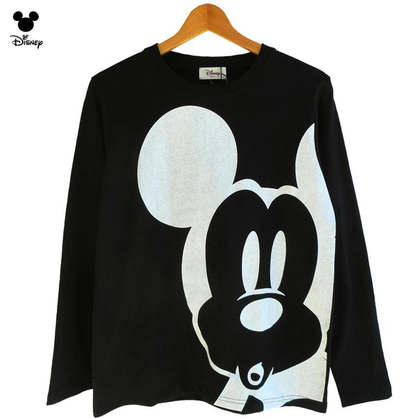 送料無料 ミッキー ミッキーマウス ディズニー 長袖tシャツ ロンt カットソー ビッグフェイス Bigフェイス スマイル レディース ペアルック ブラック 黒 春 秋 22 01 003 プラスチカネットショップ 通販 Yahoo ショッピング