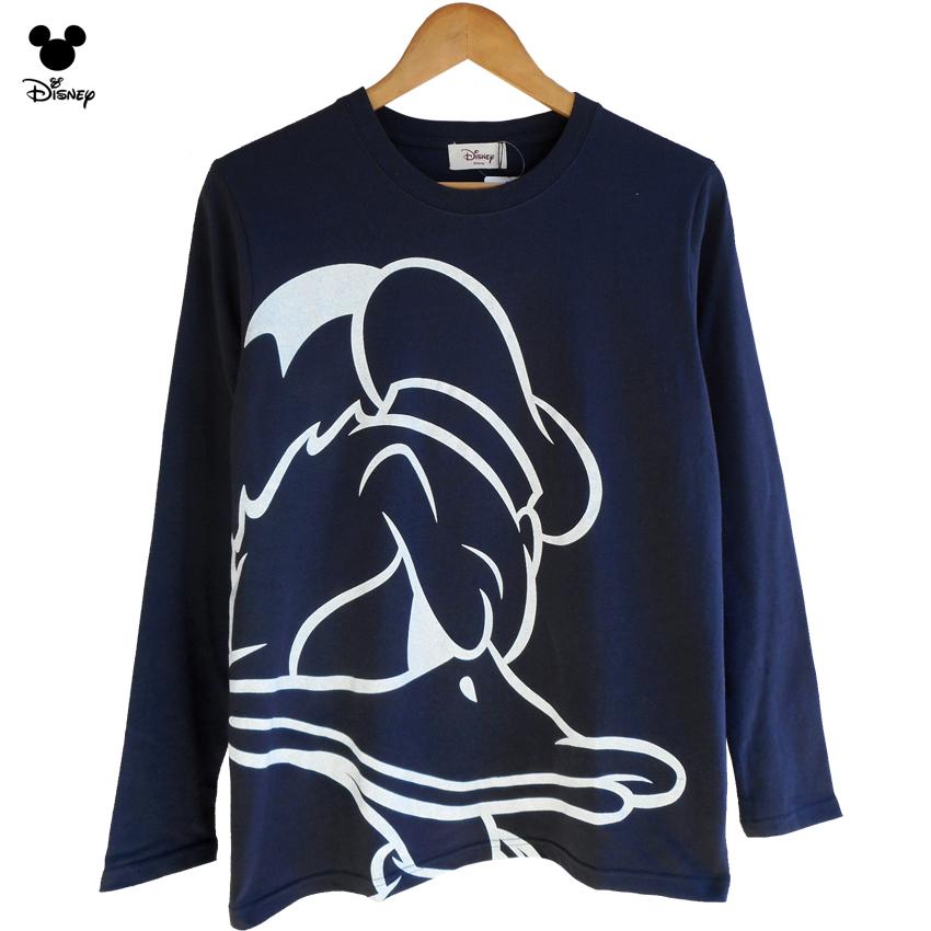 送料無料 ドナルド ドナルドダック ディズニー 長袖tシャツ ロンt カットソー ビッグフェイス Bigフェイス スマイル レディース ペアルック ネイビー 紺色 春 秋 22 01 006 プラスチカネットショップ 通販 Yahoo ショッピング
