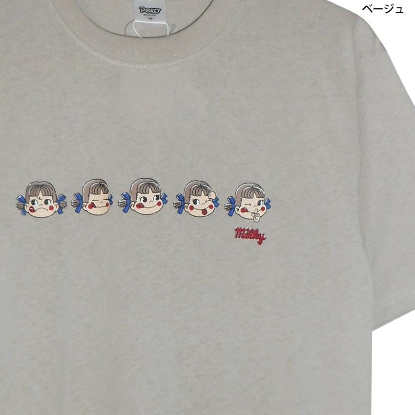 送料無料 ペコちゃん Ｔシャツ メンズ 不二家 ミルキー お茶目 5つ子