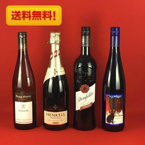 ワインセット 送料無料 ドイツワイン 飲み比べ 4本セット 赤ワイン 白