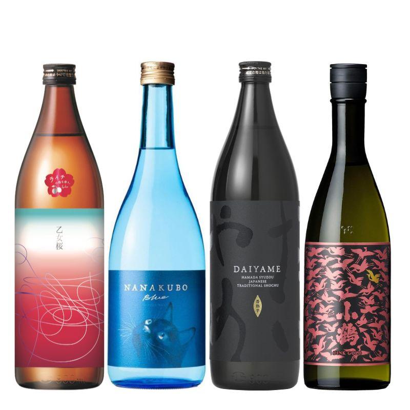 焼酎 香る芋焼酎 4本 セット 900ml ＆ 720ml 飲み比べ 乙女桜 だいやめ