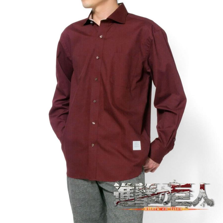 PLATEAU メンズシャツ 長袖 TVアニメ『進撃の巨人』 MIKASA ACKERMAN