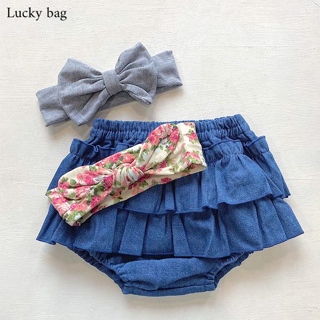 Lucky Bag ブルーデニム Set 8オンスデニム ブルマスカート ヘアバンド 2本のついたラッキーバッグ Lucky006 Kufuu 通販 Yahoo ショッピング