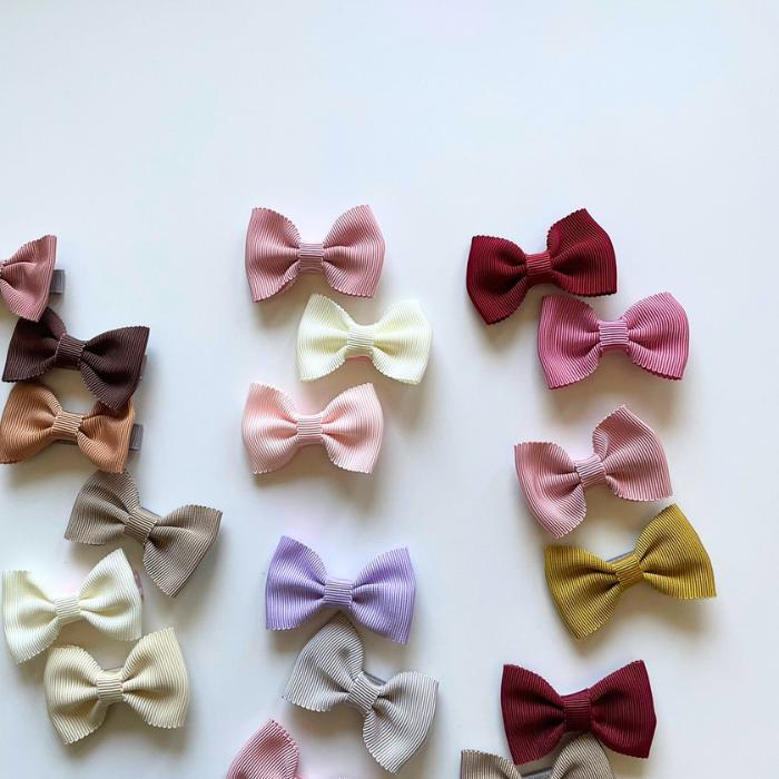 ベビー リボン ヘアクリップ3個 SET 滑りどめ付 日本製 女の子 ヘア