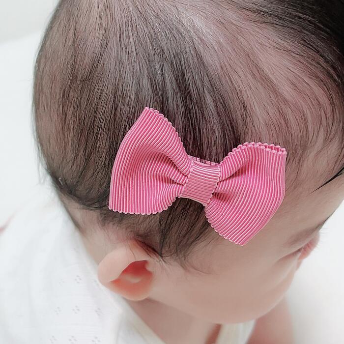 ベビー ヘアバンド ヘアクリップ セット グログランリボン 滑りどめ付