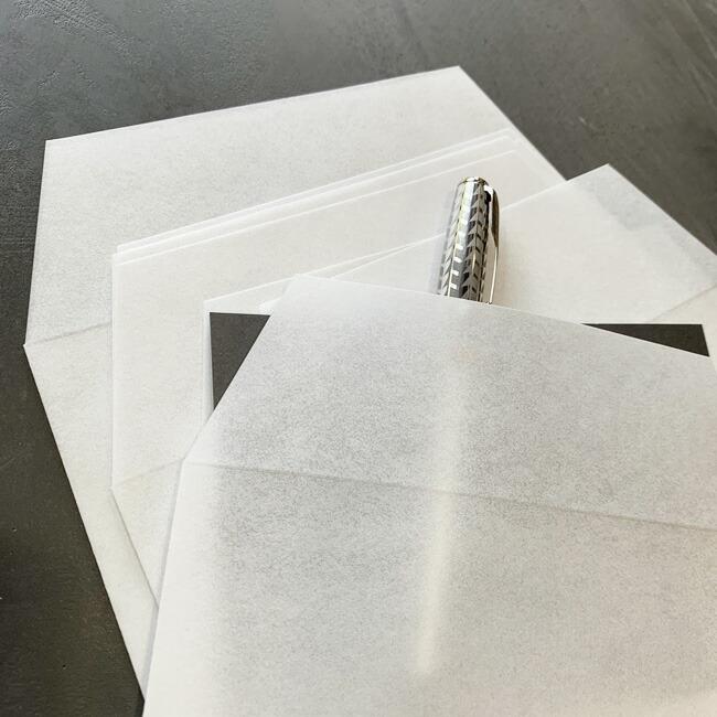 ロウ引き封筒 はがきサイズ 同色 10枚SET 165x115mm ワックスペーパー
