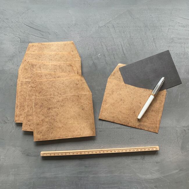 ロウ引き封筒 はがきサイズ 同色 10枚SET 165x115mm ワックスペーパー