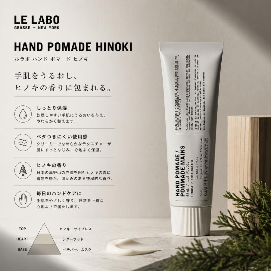 【新品未使用】ルラボ ハンドポマード ヒノキ　50ml　2本セット LE LABO（ルラボ） ハンド ポマード ヒノキ 55mL ハンドクリーム 保湿