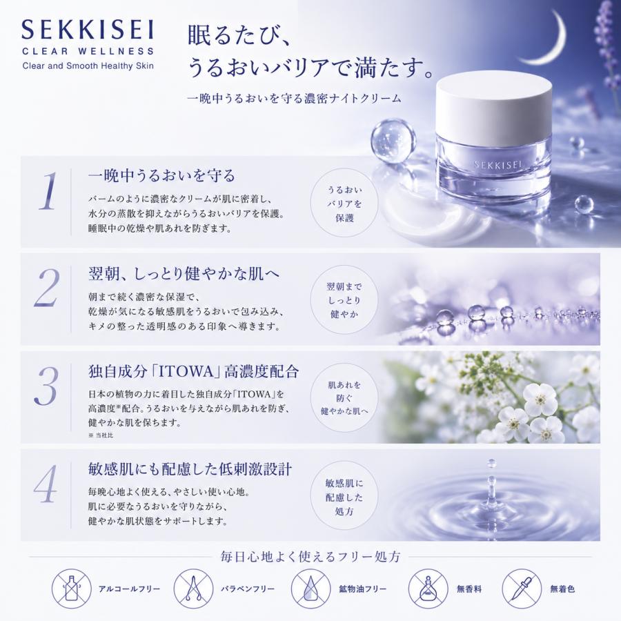 クリアウェルネス KOSE コーセー 雪肌精 オーバーナイト クリーム 40g