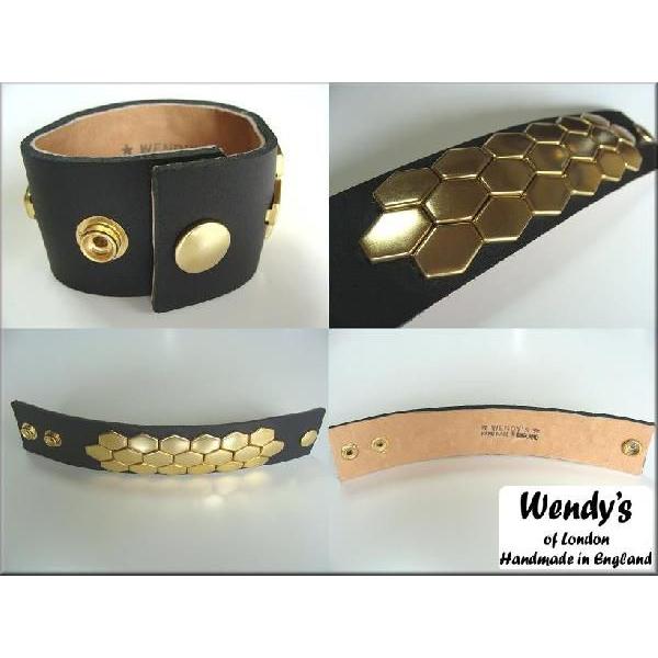 WENDY'S 3連 ヘキサゴンベルト ブラック 黒　イングランド UK WENDY'S ウェンディーズ 正規 イギリス製 3-Row Hexagon
