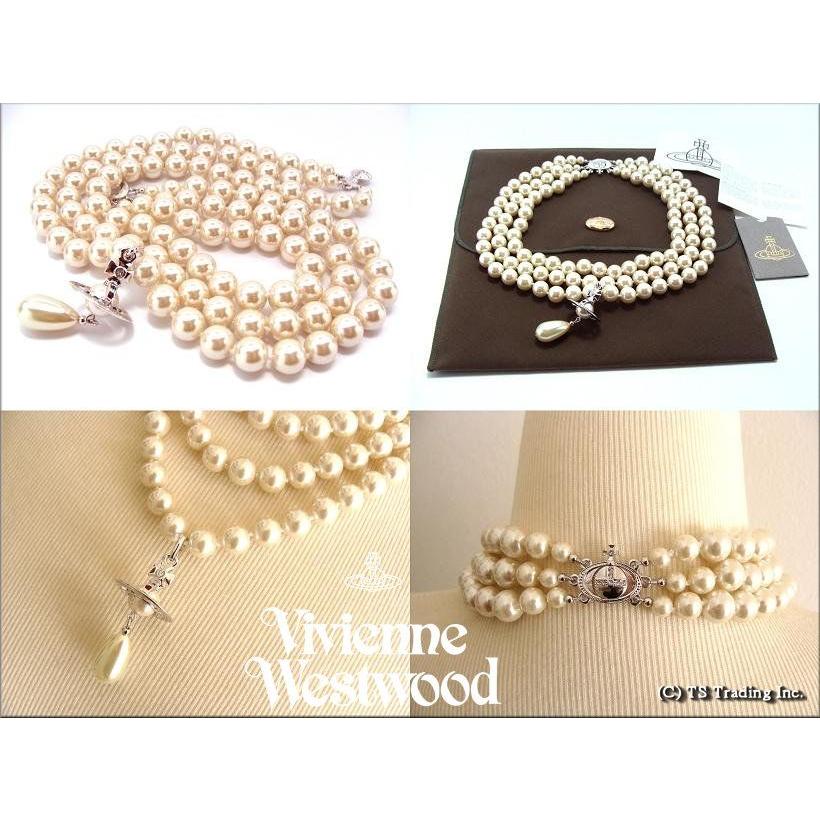 正規品vivienne westwood 3連 ドロップ パール ネックレス 新作☆Vivienne Westwood☆3連パールの豪華なネックレス/2色より