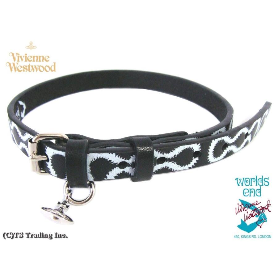 ヴィヴィアンウエストウッドVivienne Westwood Squiggle スクイグル柄 レザー チョーカー ネックバンド Cuff ブレス  ワールズエンド限定版 (White/BK) :vvp-259:プラッツティーズYahoo!店 - 通販 - Yahoo!ショッピング