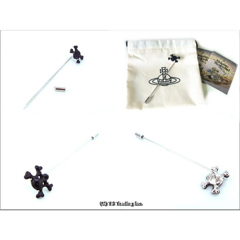 ヴィヴィアンウエストウッドVivienne Westwood 髑髏モチーフ ネクタイ ラペルピン　Skull and Crossbones Lapel Pin  (BL/SV)｜platzts｜03