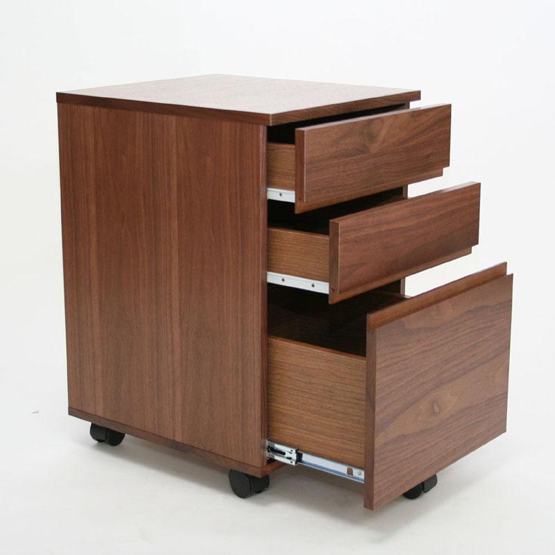 Walnut Desk Chest ウォールナット デスク チェスト W400mm ミッドセンチュリー オフィス 書斎 おしゃれ K-2315BR | ICHIBA | 02