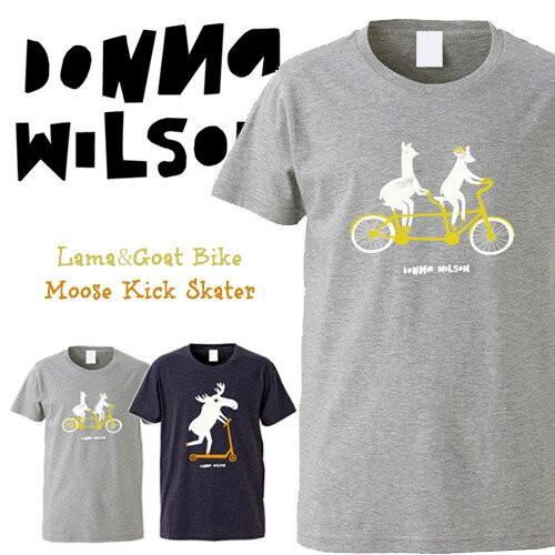 DONNA WILSON ドナ・ウィルソン Lama&Goat Bike Tshirts Moose Tshirts ラマとヤギと自転車のTシャツ ムースのキックスケーターTシャツ ユニセックス メンズ | 