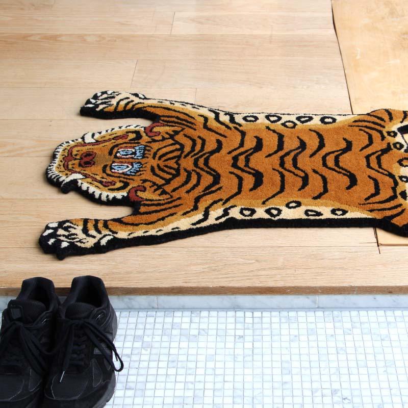 チベタンタイガーラグ Tibetan Tiger Rug ブルー 玄関マット S チベタンタイガーラグ Tibetan Tiger Rug Sサイズ DTTR-01 ブルー
