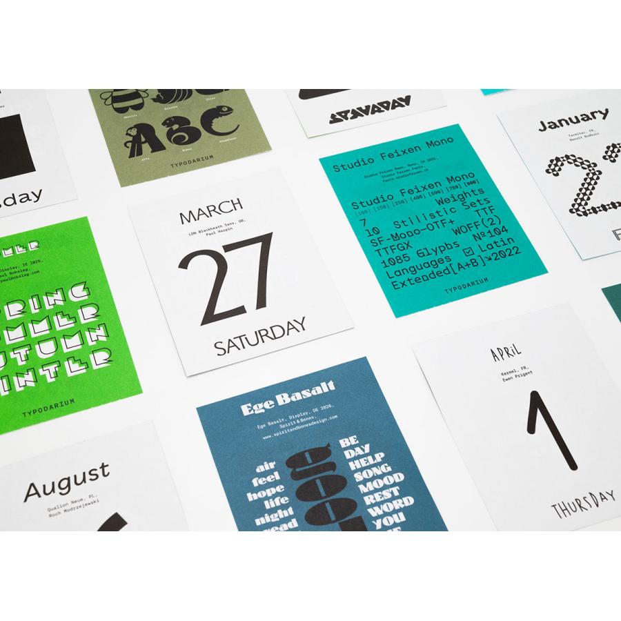 9月中旬入荷 Typodarium 2027 タイポダリウム 日めくりカレンダー フォント font ドイツ 卓上 壁掛け 2027年1月始まり | ブランド登録なし | 01