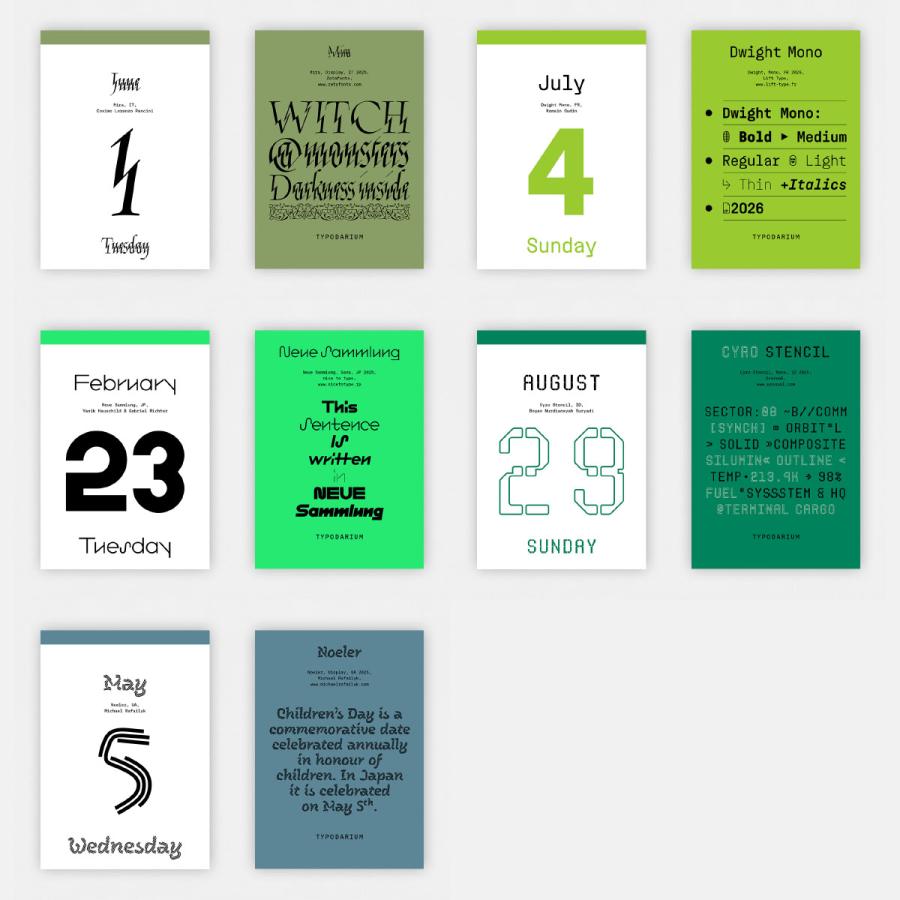 9月中旬入荷 Typodarium 2027 タイポダリウム 日めくりカレンダー フォント font ドイツ 卓上 壁掛け 2027年1月始まり | ブランド登録なし | 04