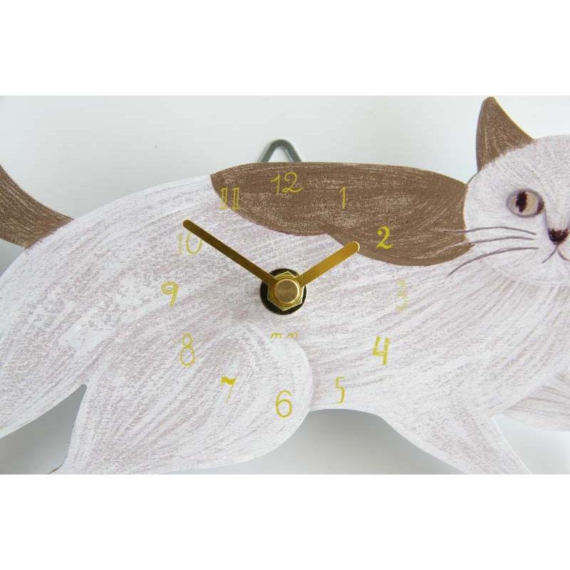 松尾ミユキ ダイカットクロック ベージュ キャット Diecut Clock Beige