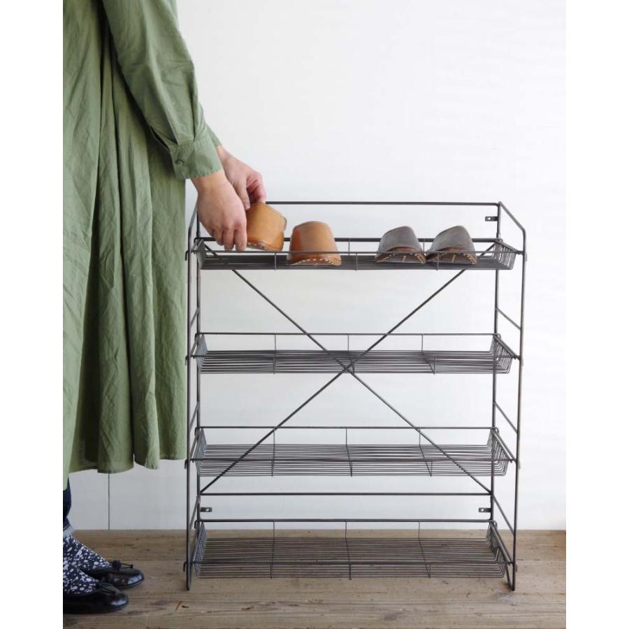 Lサイズ HABANA Folding Shelf BK ハバナ フォールディングシェルフ WEST VILLAGE TOKYO ウエストビレッジトーキョー ディスプレイ アイアン 棚 ４段 | WEST VILLAGE TOKYO | 02