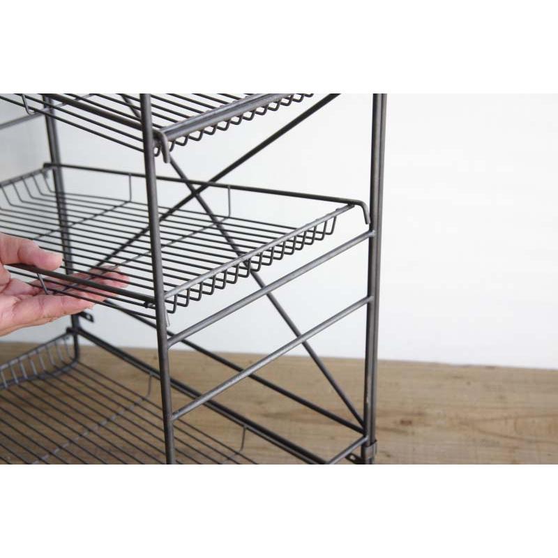 Lサイズ HABANA Folding Shelf BK ハバナ フォールディングシェルフ WEST VILLAGE TOKYO ウエストビレッジトーキョー ディスプレイ アイアン 棚 ４段 | WEST VILLAGE TOKYO | 03