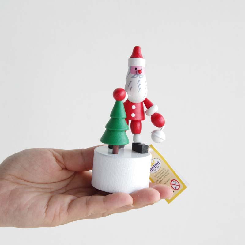 ウッデン プッシュアップ トイ サンタ&ツリー Wooden Push Up Toy Santa&Tree DETOA チェコ 木製 オブジェ クリスマス Xマス サンタクロース｜play-d-play｜03