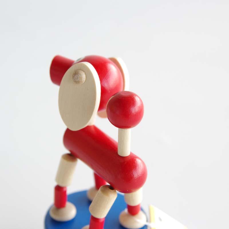 ウッデン プッシュアップ トイ ドッグ Wooden Push Up Toy Dog DETOA
