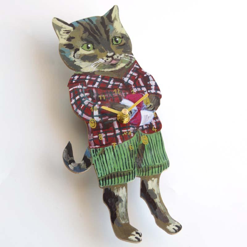 新品　ナタリーレテ　ダイカット クロック　タビーキャット　猫　ねこ　ネコ ナタリーレテ ダイカットクロック タビーキャット Nathalie Lete
