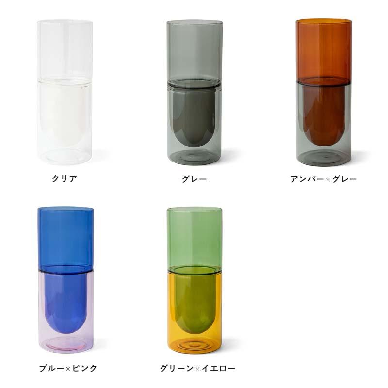 ダブルウォール ベース Lサイズ アマブロ DW VASE L size amabro ガラス 耐熱 花瓶 フラワーベース 植物 キャンドルホルダーの画像