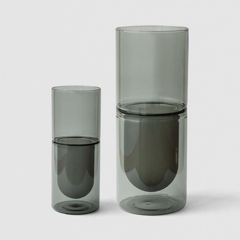 ダブルウォール ベース Lサイズ アマブロ DW VASE L size amabro ガラス 耐熱 花瓶 フラワーベース 植物 キャンドルホルダーの画像