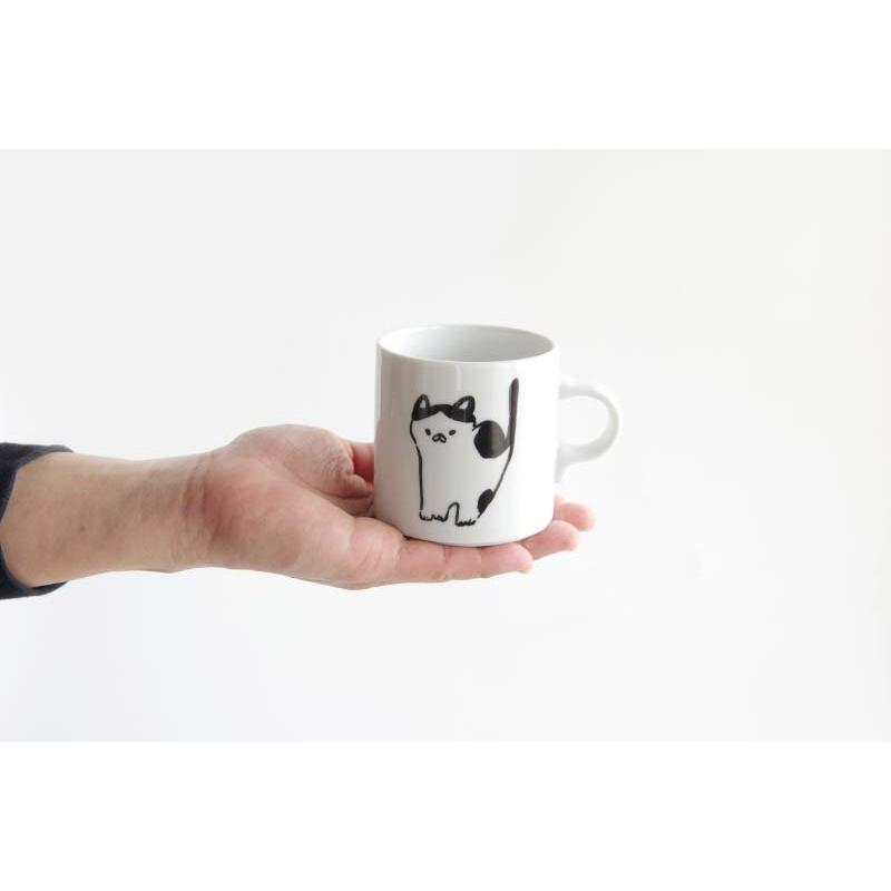 ANGLE アンニュイマグ ねこ ENNNUI MUG NEKO SHIRO/KURO/BUCHI 白 磁器