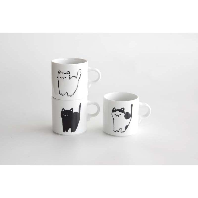 ANGLE アンニュイマグ ねこ ENNNUI MUG NEKO SHIRO/KURO/BUCHI 白 磁器