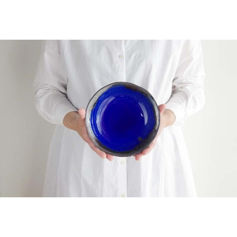 中深皿 信楽四季彩陶 小暑 OMUSUbee 丸十製陶 THE HARVEST 翠雨/夏の宵