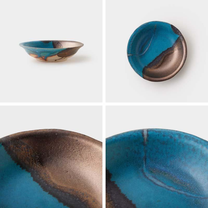 中深皿 信楽四季彩陶 霜降 OMUSUbee 丸十製陶 THE HARVEST 穂芒/露時雨