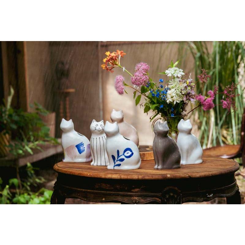 愛 編む 磁器猫 ひがし ちか zen to ゼント 白猫/桃猫/黒猫 花器 花瓶