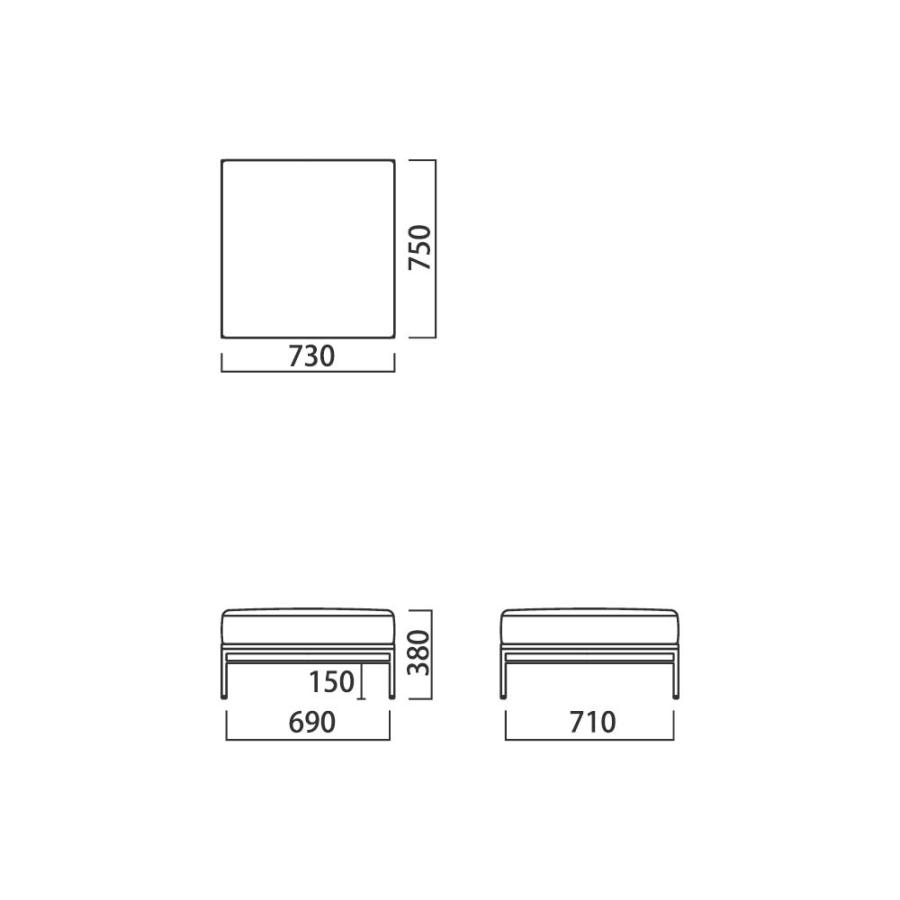 オットマン ADRS カーラ ソファ オットマン アドレス Karla Sofa Corner モジュール ソファー 北欧テイスト １人用 Address ADR-SF001Oの画像