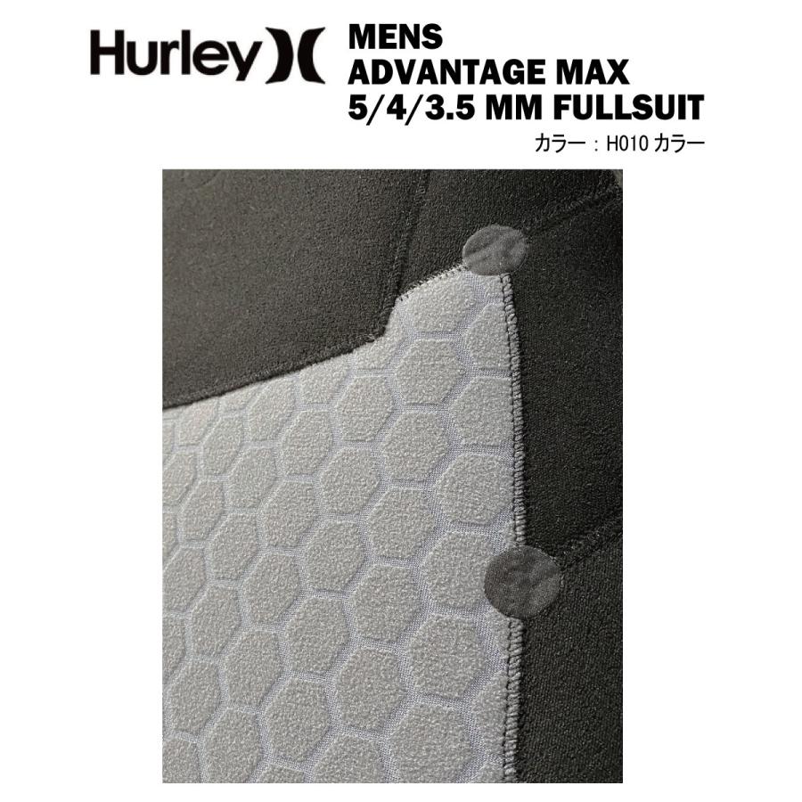 HURLEY ハーレー ADVANTAGE MAX 5/4/3.5mm FULL SUIT アドバンテージマックス フルスーツ H010カラー ブラック ウェットスーツ 起毛素材｜playa-surf｜08